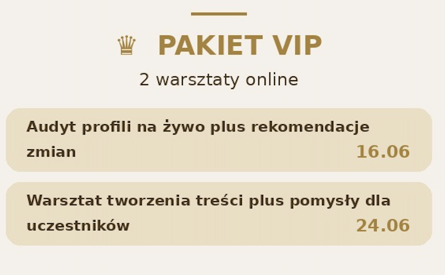Upgrade do Pakietu VIP